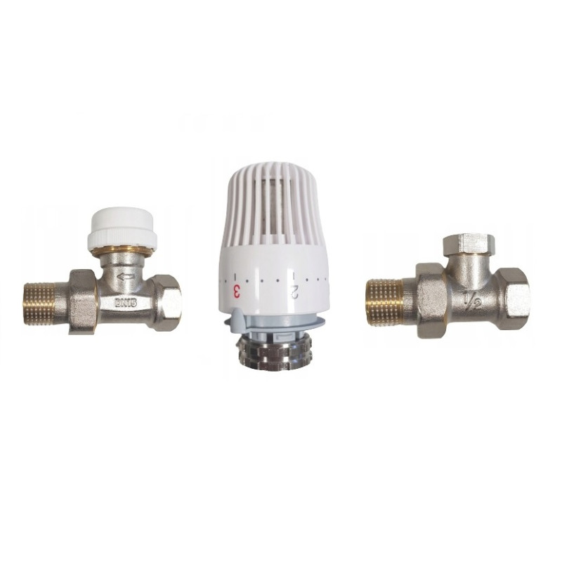 Zestaw termostatyczny prosty + głowica